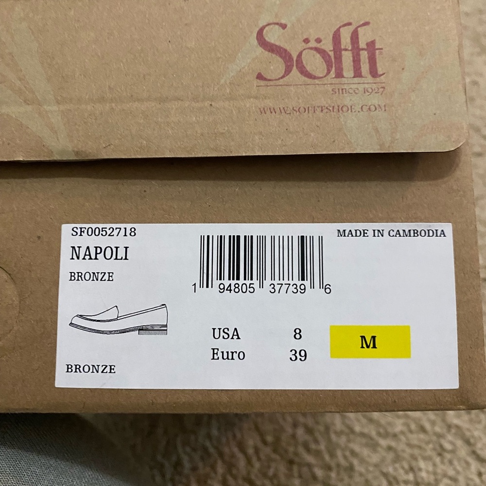 Sofft Napoli bronze loafers. Size 8/39, barely worn, still in box. - Picture 6 of 8
